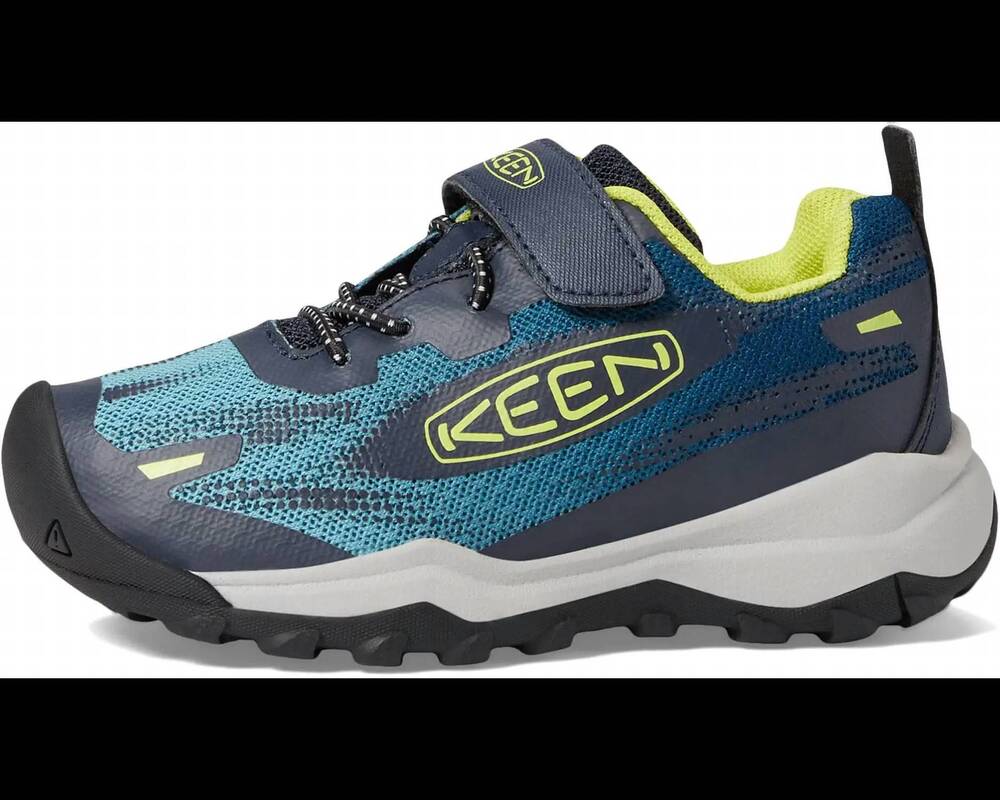 NEW KEEN kid's wanduro speed velcro sneaker in legion blue/primrose